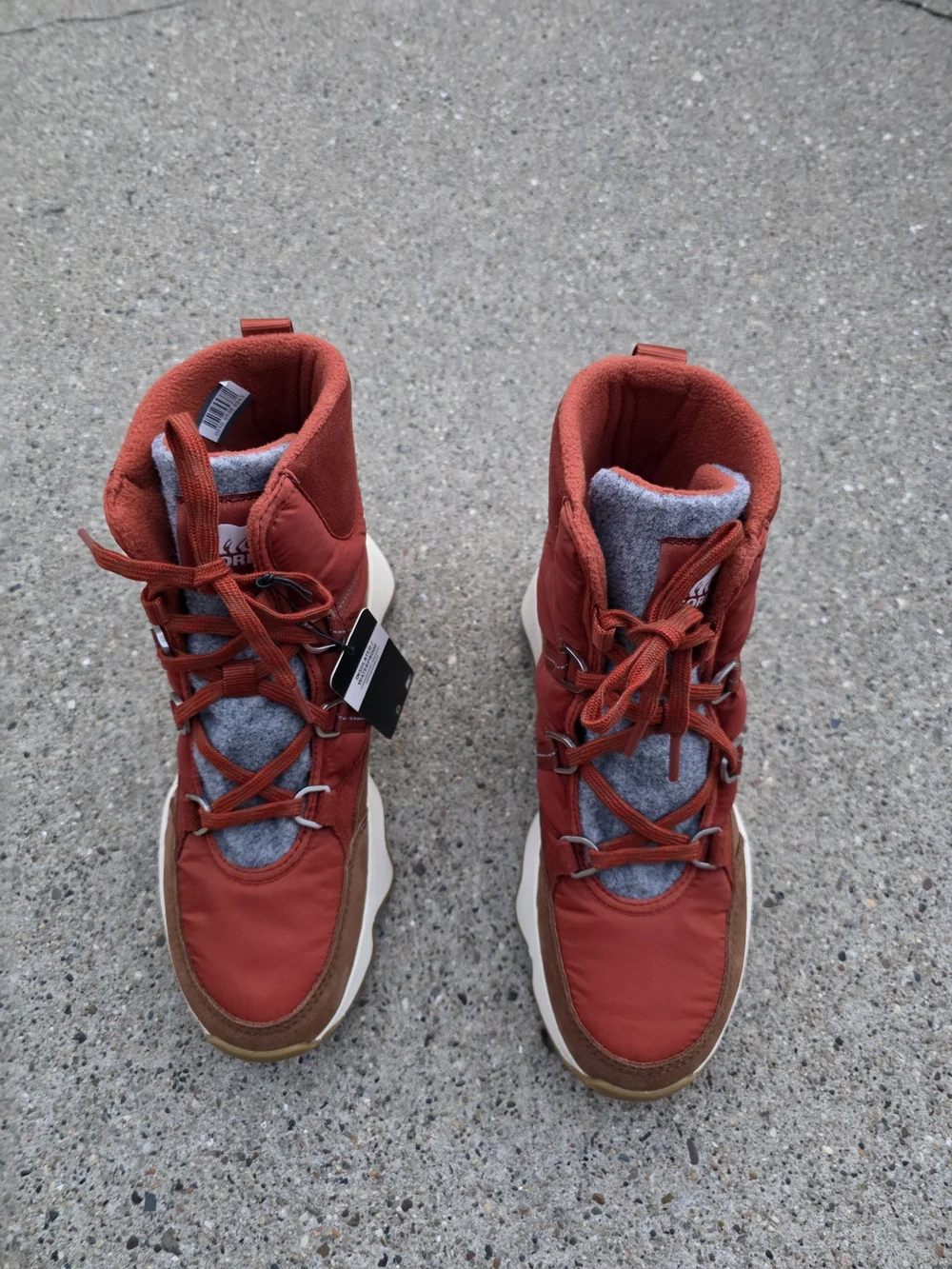 Sorel Women's Rust Red and Brown Winter Lace-Up WP Size 8.5